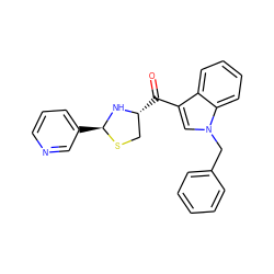 O=C(c1cn(Cc2ccccc2)c2ccccc12)[C@@H]1CS[C@@H](c2cccnc2)N1 ZINC000013737488