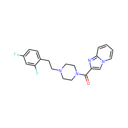 O=C(c1cn2ccccc2n1)N1CCN(CCc2ccc(F)cc2F)CC1 ZINC000073297245