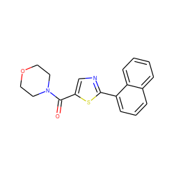 O=C(c1cnc(-c2cccc3ccccc23)s1)N1CCOCC1 ZINC001772605450