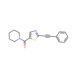 O=C(c1cnc(C#Cc2ccccc2)s1)N1CCCCC1 ZINC000096273043