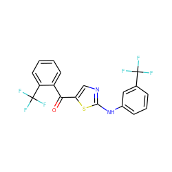 O=C(c1cnc(Nc2cccc(C(F)(F)F)c2)s1)c1ccccc1C(F)(F)F ZINC000028337319