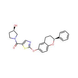 O=C(c1cnc(Oc2ccc3c(c2)CC[C@@H](c2ccccc2)O3)s1)N1CC[C@@H](O)C1 ZINC000145684410