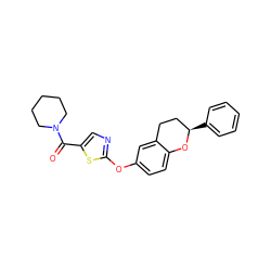 O=C(c1cnc(Oc2ccc3c(c2)CC[C@@H](c2ccccc2)O3)s1)N1CCCCC1 ZINC000145576064