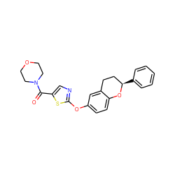 O=C(c1cnc(Oc2ccc3c(c2)CC[C@@H](c2ccccc2)O3)s1)N1CCOCC1 ZINC000145504634