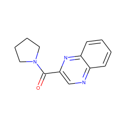 O=C(c1cnc2ccccc2n1)N1CCCC1 ZINC000012978791