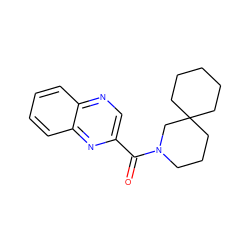 O=C(c1cnc2ccccc2n1)N1CCCC2(CCCCC2)C1 ZINC000071296185