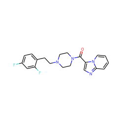 O=C(c1cnc2ccccn12)N1CCN(CCc2ccc(F)cc2F)CC1 ZINC000073297294