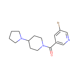 O=C(c1cncc(Br)c1)N1CCC(N2CCCC2)CC1 ZINC000048551259