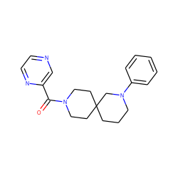 O=C(c1cnccn1)N1CCC2(CCCN(c3ccccc3)C2)CC1 ZINC000003955845