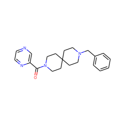 O=C(c1cnccn1)N1CCC2(CCN(Cc3ccccc3)CC2)CC1 ZINC000003955966