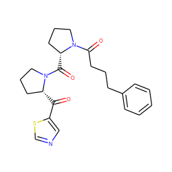 O=C(c1cncs1)[C@@H]1CCCN1C(=O)[C@@H]1CCCN1C(=O)CCCc1ccccc1 ZINC000013738816