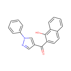 O=C(c1cnn(-c2ccccc2)c1)c1ccc2ccccc2c1O ZINC000001395058