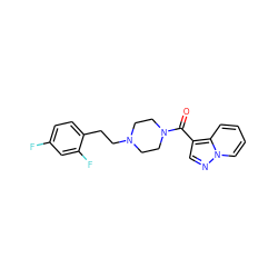 O=C(c1cnn2ccccc12)N1CCN(CCc2ccc(F)cc2F)CC1 ZINC000073296222