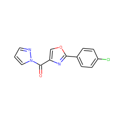 O=C(c1coc(-c2ccc(Cl)cc2)n1)n1cccn1 ZINC001772583406