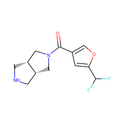 O=C(c1coc(C(F)F)c1)N1C[C@@H]2CNC[C@@H]2C1 ZINC000169711245