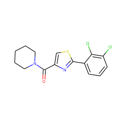 O=C(c1csc(-c2cccc(Cl)c2Cl)n1)N1CCCCC1 ZINC001772624135