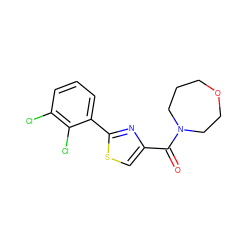 O=C(c1csc(-c2cccc(Cl)c2Cl)n1)N1CCCOCC1 ZINC001772638329