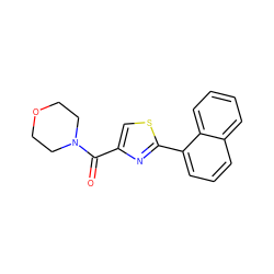 O=C(c1csc(-c2cccc3ccccc23)n1)N1CCOCC1 ZINC000349246480