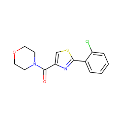 O=C(c1csc(-c2ccccc2Cl)n1)N1CCOCC1 ZINC000066590259