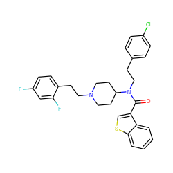 O=C(c1csc2ccccc12)N(CCc1ccc(Cl)cc1)C1CCN(CCc2ccc(F)cc2F)CC1 ZINC000042888826