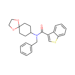 O=C(c1csc2ccccc12)N(Cc1ccccc1)C1CCC2(CC1)OCCO2 ZINC000040896629