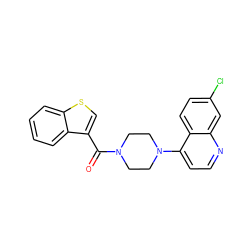 O=C(c1csc2ccccc12)N1CCN(c2ccnc3cc(Cl)ccc23)CC1 ZINC000032753570