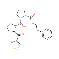 O=C(c1cscn1)[C@@H]1CCCN1C(=O)[C@@H]1CCCN1C(=O)CCCc1ccccc1 ZINC000013738817