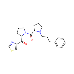 O=C(c1cscn1)[C@@H]1CCCN1C(=O)[C@@H]1CCCN1CCCc1ccccc1 ZINC000029125498