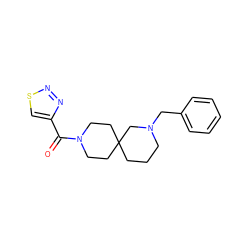 O=C(c1csnn1)N1CCC2(CCCN(Cc3ccccc3)C2)CC1 ZINC000003956252