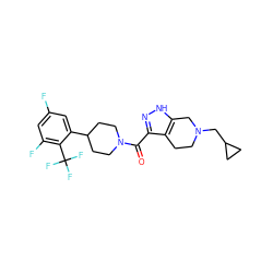 O=C(c1n[nH]c2c1CCN(CC1CC1)C2)N1CCC(c2cc(F)cc(F)c2C(F)(F)F)CC1 ZINC001772646450