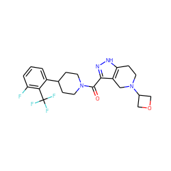 O=C(c1n[nH]c2c1CN(C1COC1)CC2)N1CCC(c2cccc(F)c2C(F)(F)F)CC1 ZINC001772634284