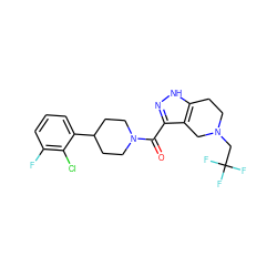 O=C(c1n[nH]c2c1CN(CC(F)(F)F)CC2)N1CCC(c2cccc(F)c2Cl)CC1 ZINC001772592639