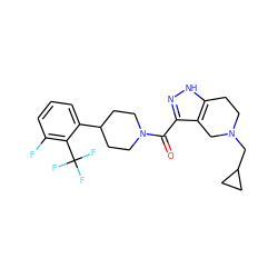 O=C(c1n[nH]c2c1CN(CC1CC1)CC2)N1CCC(c2cccc(F)c2C(F)(F)F)CC1 ZINC001772651723