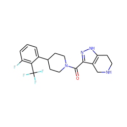 O=C(c1n[nH]c2c1CNCC2)N1CCC(c2cccc(F)c2C(F)(F)F)CC1 ZINC001772612959