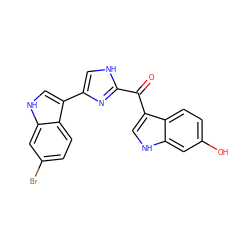 O=C(c1nc(-c2c[nH]c3cc(Br)ccc23)c[nH]1)c1c[nH]c2cc(O)ccc12 ZINC000004633869