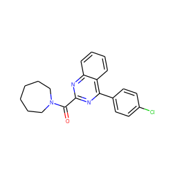 O=C(c1nc(-c2ccc(Cl)cc2)c2ccccc2n1)N1CCCCCC1 ZINC000084690724