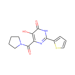 O=C(c1nc(-c2cccs2)[nH]c(=O)c1O)N1CCCC1 ZINC000473089734