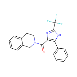 O=C(c1nc(C(F)(F)F)[nH]c1-c1ccccc1)N1CCc2ccccc2C1 ZINC000072134055