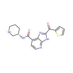 O=C(c1nc2c(C(=O)N[C@H]3CCCNC3)ccnc2[nH]1)c1cccs1 ZINC000144631012