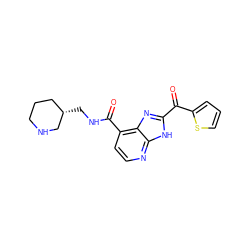 O=C(c1nc2c(C(=O)NC[C@H]3CCCNC3)ccnc2[nH]1)c1cccs1 ZINC000143727012