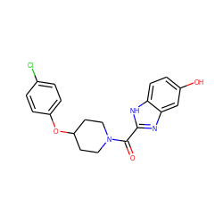 O=C(c1nc2cc(O)ccc2[nH]1)N1CCC(Oc2ccc(Cl)cc2)CC1 ZINC000035259645