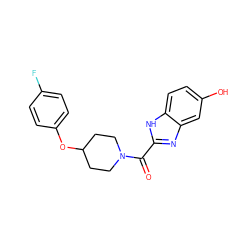O=C(c1nc2cc(O)ccc2[nH]1)N1CCC(Oc2ccc(F)cc2)CC1 ZINC000035259646