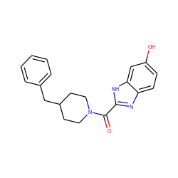 O=C(c1nc2ccc(O)cc2[nH]1)N1CCC(Cc2ccccc2)CC1 ZINC000000003347