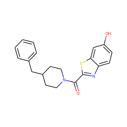 O=C(c1nc2ccc(O)cc2s1)N1CCC(Cc2ccccc2)CC1 ZINC000035259634