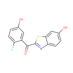 O=C(c1nc2ccc(O)cc2s1)c1cc(O)ccc1F ZINC000095557267