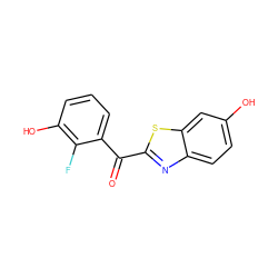 O=C(c1nc2ccc(O)cc2s1)c1cccc(O)c1F ZINC000095553431