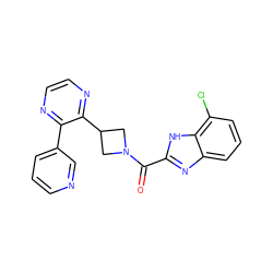 O=C(c1nc2cccc(Cl)c2[nH]1)N1CC(c2nccnc2-c2cccnc2)C1 ZINC000140190153