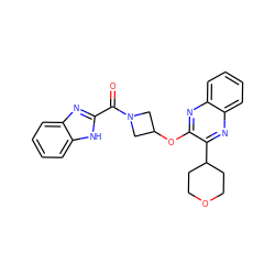 O=C(c1nc2ccccc2[nH]1)N1CC(Oc2nc3ccccc3nc2C2CCOCC2)C1 ZINC000096168931