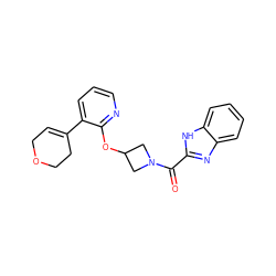 O=C(c1nc2ccccc2[nH]1)N1CC(Oc2ncccc2C2=CCOCC2)C1 ZINC000096168888