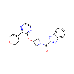 O=C(c1nc2ccccc2[nH]1)N1CC(Oc2nccnc2C2=CCOCC2)C1 ZINC000096168851